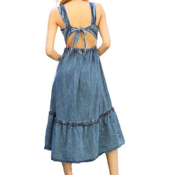 NEW Angie Clothing Denim Maxi Dress multiple sizes - Picture 2 of 7